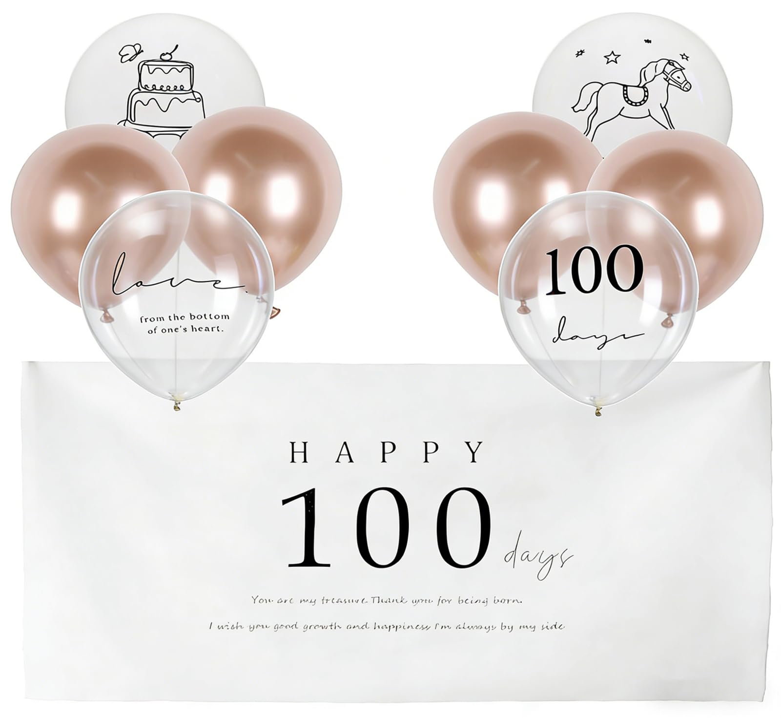 Amazon.co.jp: 100日記念 飾り付けセット 9点セット happy100days 100